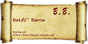 Bató Barna névjegykártya