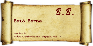 Bató Barna névjegykártya